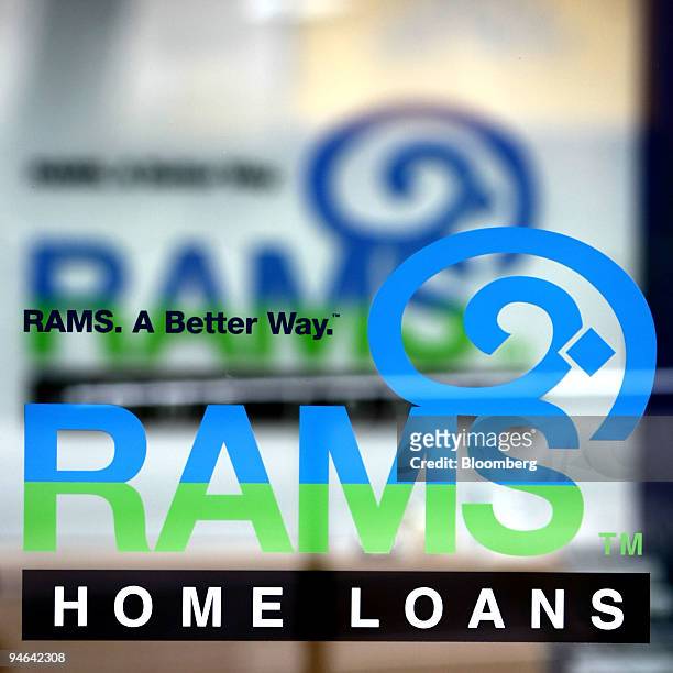 The Rams Home Loans Group Pty Ltd. Logo is displayed on a window outside a Rams Home Loans shop in Sydney, Australia, on Monday, Aug. 20, 2007. Rams...