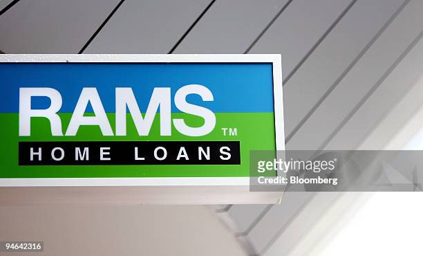 The Rams Home Loans Group Pty Ltd. Logo is displayed outside a Rams Home Loans shop in Sydney, Australia, on Monday, Aug. 20, 2007. Rams Home Loans...