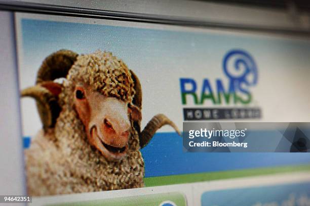 The Rams logo is displayed on their website in Sydney, Australia, on Monday, Aug. 20, 2007. Rams Home Loans Ltd., the worst performing initial public...