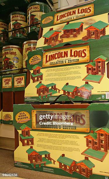 Lincoln logs are seen on display at FAO Schwarz in New York, Tuesday, October 3, 2006.
