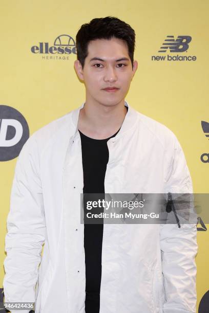 Lee Jong-Hyun of South Korean boy band CNBLUE attends the photocall for 'JD Sports' launch on April 13, 2018 in Seoul, South Korea.