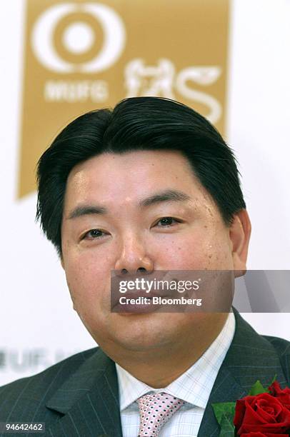 Mitsubishi UFJ Merrill Lynch PB Securities Co. Chief Executive Officer Junji Okabayashi speaks at a news conference in Tokyo, Japan, Monday, May 1,...