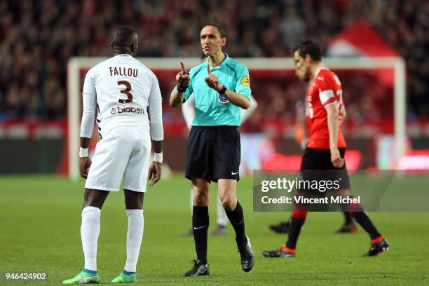 Hakim Ben El Hadj, referee during the Ligue 1 match between Rennes and Metz at Roazhon Park on April 14, 2018 in Rennes, .