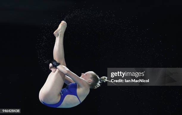 Julia Vincent of South Africa is seen competing in the Women's 3m Springboard final during Diving on day 10 of the Gold Coast 2018 Commonwealth Games...