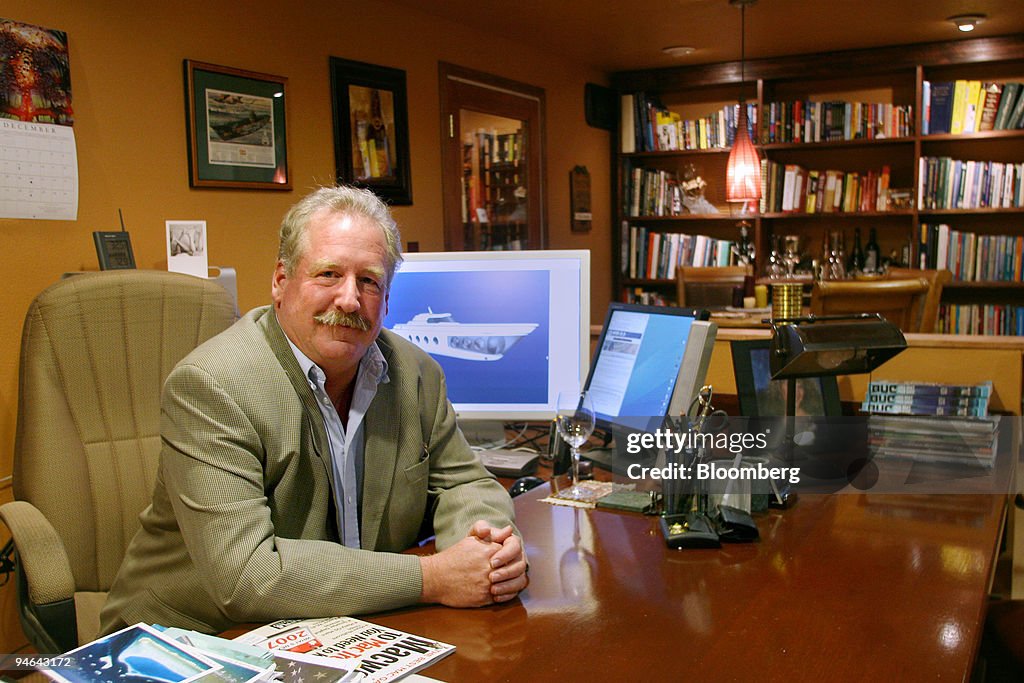 Bruce Jones, president and founder of U.S. Submarines, sits