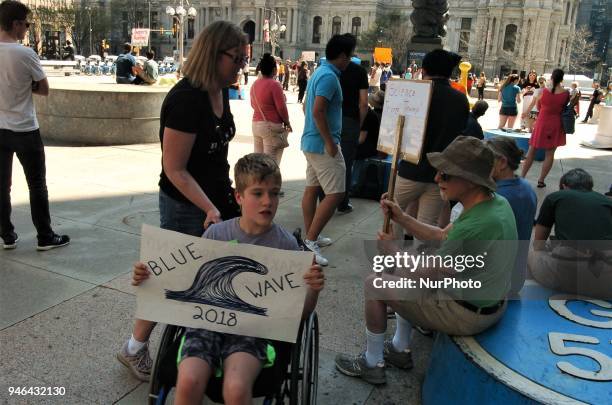 Hundreds of protesters gathered for a rally in Thomas Paine Plaza in downtown Philadelphia in support of science, even as science deniers populate...