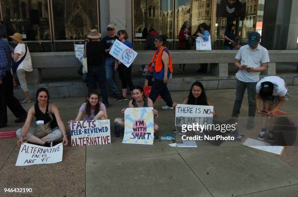 Hundreds of protesters gathered for a rally in Thomas Paine Plaza in downtown Philadelphia in support of science, even as science deniers populate...