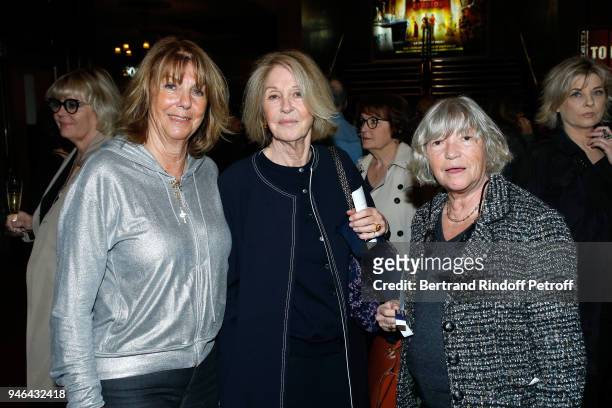Laurence Charlebois, Marie Dabadie and Marie-France Grillere attend Sylvie Vartan performs at Le Grand Rex on April 14, 2018 in Paris, France.