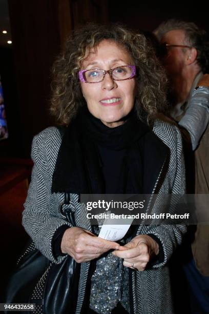 Journalist Mireille Dumas attends Sylvie Vartan performs at Le Grand Rex on April 14, 2018 in Paris, France.