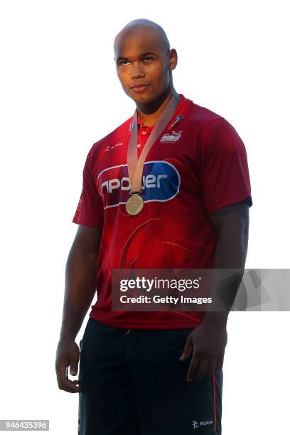 Frazer Clarke of England poses on day 11 of the Gold Coast 2018 Commonwealth Games at Gold Coast Convention and Exhibition Centre on April 15, 2018...