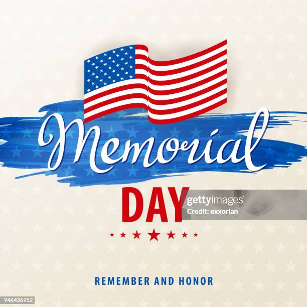 celebrate american memorial day - memorial day flag ceremony stock illustrations
