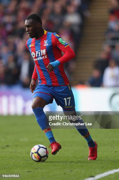 Christian Benteke of Crystal Palace during the Premier League match between Crystal Palace and Brighton and Hove Albion at Selhurst Park on April 14,...