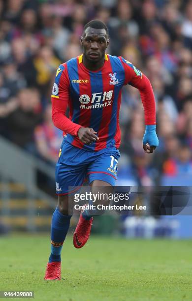 Christian Benteke of Crystal Palace during the Premier League match between Crystal Palace and Brighton and Hove Albion at Selhurst Park on April 14,...
