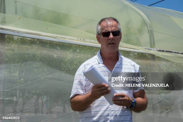 Michel Roux-Cuvelier, head of the Biological Research Center for Tropical Plants is pictured at the French Agricultural Research Centre for...