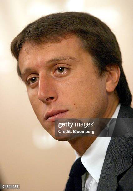 Matteo Montezemolo, Vice-Chairman of Poltrona Frau S.p.A. Speaks during an interview at the International Herald Tribune Luxury Goods Fair in...