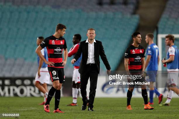 Western Sydney Wanderers coach Josep Gombau shows his disappointment during after the round 27 A-League match between the Western Sydney Wanderers...