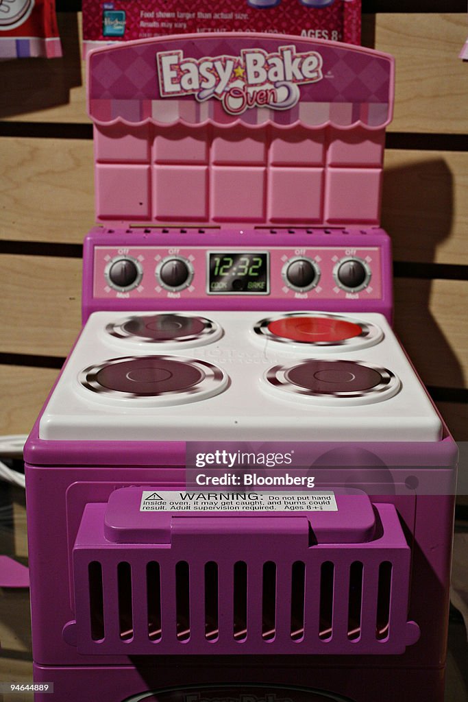 An Easy Bake Oven sits on display in the Hasbro showroom during