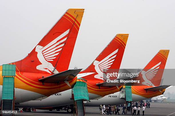 Adam Air planes are seen at Soekarno-Hatta International Airport, in Cengkareng, near Jakarta, Indonesia, on Monday, April 16, 2007.