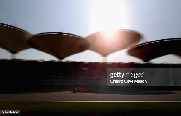 Sebastian Vettel of Germany driving the Scuderia Ferrari SF71H on track during the Formula One Grand Prix of China at Shanghai International Circuit...
