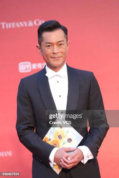 Actor Louis Koo poses on red carpet of the 37th Hong Kong Film Awards at Hong Kong Cultural Centre on April 15, 2018 in Hong Kong, China.