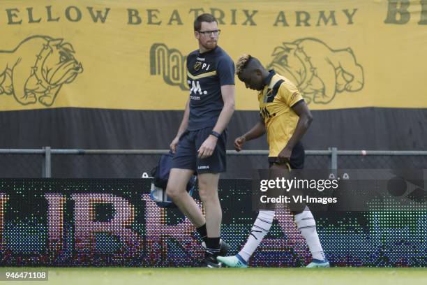 Caretaker Paul Jongmans of NAC Breda, Thierry Ambrose of NAC Breda during the Dutch Eredivisie match between NAC Breda and Willem II Tilburg at the...