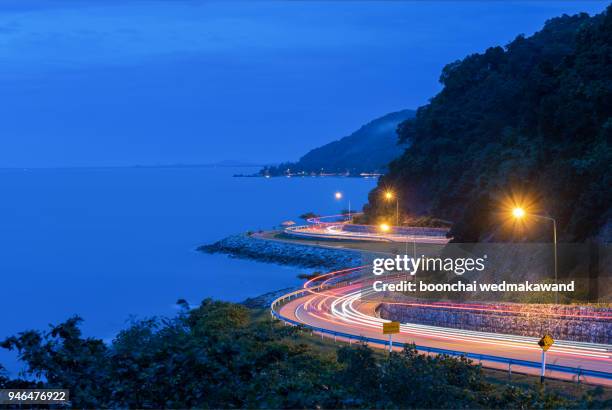 chalerm burapha chonlathit highway from noen nangphaya view point at chanthaburi - chanthaburi sea bildbanksfoton och bilder