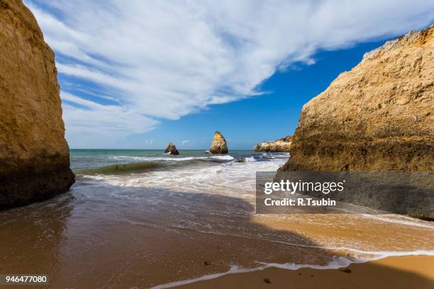 rocky cliffs on the coast - vilamoura stock pictures, royalty-free photos & images