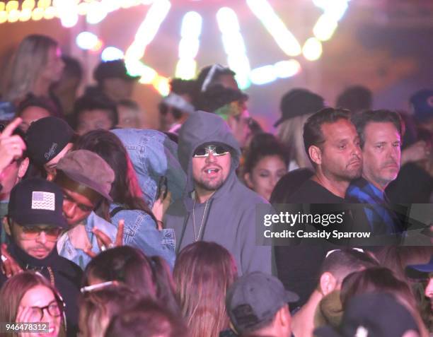 Leonardo DiCaprio attends The Levi's Brand Presents NEON CARNIVAL with Tequila Don Julio on April 14, 2018 in Thermal, California.
