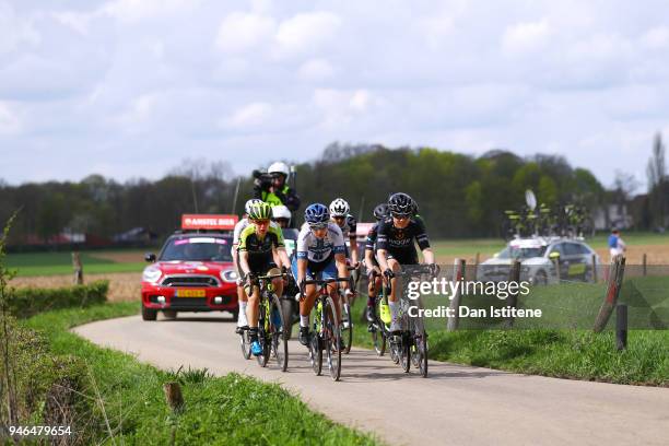 Amanda Spratt of Australia and Team Mitchelton-Scott / Lotta Lepisto of Finland and Cervelo Bigla Pro Cycling Team / Audrey Cordon of France and Team...