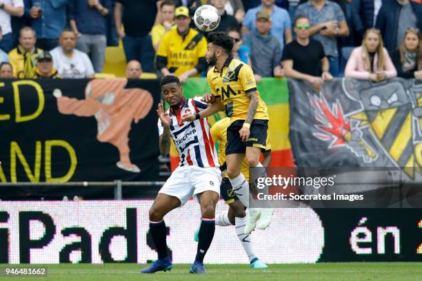 Giliano Wijnaldum of Willem II, Paolo Fernandes of NAC Breda during the Dutch Eredivisie match between NAC Breda v Willem II at the Rat Verlegh...