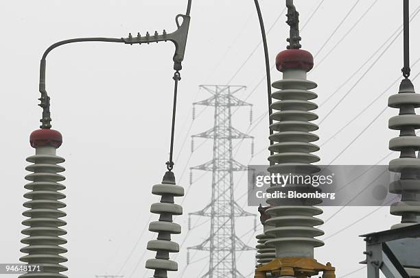 Capacitors stand in Taoyuan, Taiwan, on Sunday, April 15, 2007. China's missiles may not be the biggest danger to Taiwan. An impending power shortage...