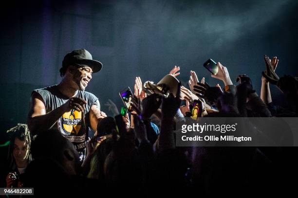 Method Man performs along the front row during a Method Man and Redman show at O2 Academy Brixton on April 14, 2018 in London, England.