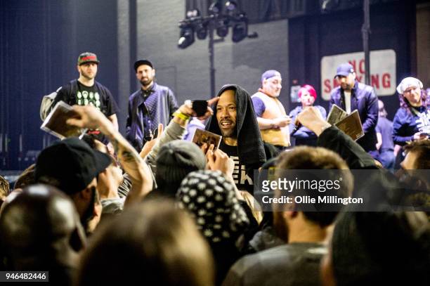 Redman meets fans while selling CDs after performing during a Method Man and Redman show at O2 Academy Brixton on April 14, 2018 in London, England.