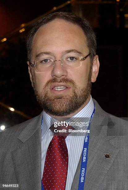 David Leppan, founding member of World Check, poses for a photograph before a panel session at the Global Banking Conference in Mumbai, India,...