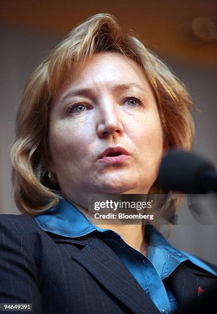 Natalia Nikolaeva, vice president of Citibank speaks at the Russian Banking Forum in central London, Tuesday, December 5, 2006.