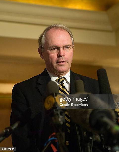 Christopher Hill, United States assistant secretary of State, speaks to reporters in Beijing, China, on Thursday, May 31, 2007. U.S. Assistant...