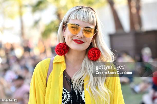 Festivalgoers attend week 1, day 2 of the Coachella Valley Music and Arts Festival on April 14, 2018 in Indio, California.