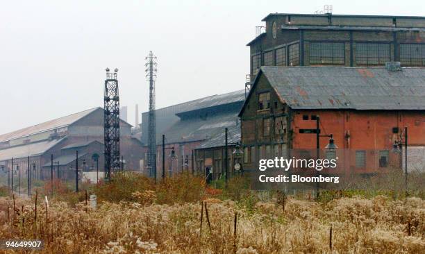 Overgrown plants surround the shuttered Bethlehem Steel plant in Bethlehem, Pennsylvania on Wednesday, November 29, 2006.