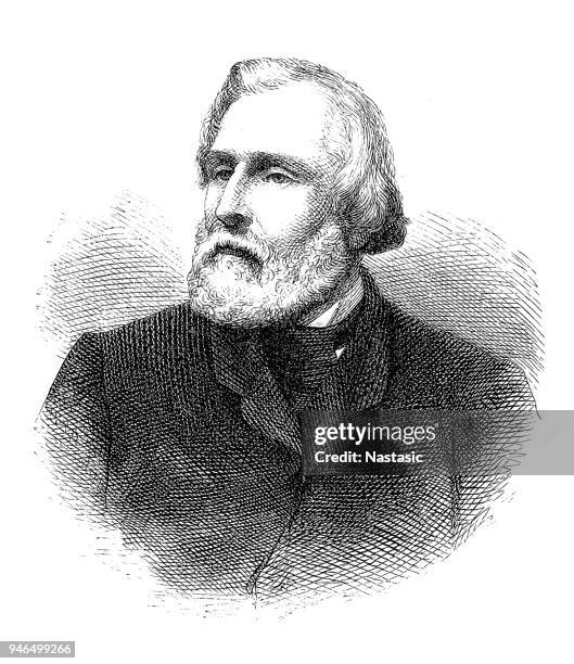 ivan sergeyevich turgenev ,was a russian novelist, short story writer, poet, playwright, translator and popularizer of russian literature in the west. - translator stock illustrations