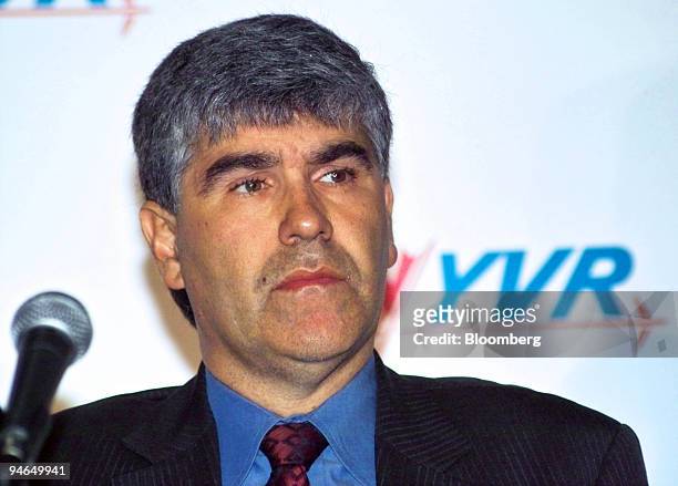 Paul Levy, vice president of Airport Operations at Vancouver International Airport , listens during a news conference in Vancouver, British Columbia,...