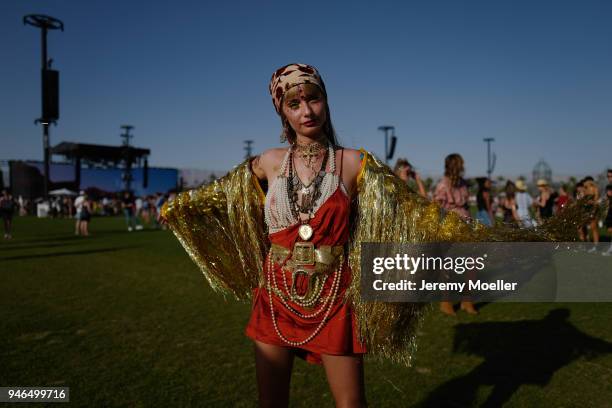 Coachella guest during day 1 of the 2018 Coachella Valley Music & Arts Festival Weekend 1 on April 13, 2018 in Indio, California.