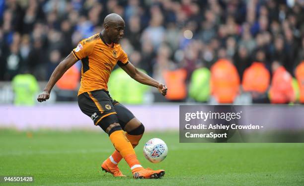 Wolverhampton Wanderers' Benik Afobe scores his side's second goal during the Sky Bet Championship match between Wolverhampton Wanderers and...