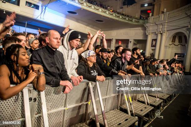 Music fans watch on as Rodney P performs hosting the night Method Man And Redman perform at O2 Academy Brixton on April 14, 2018 in London, England.