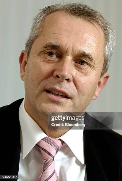 Reinhard Jung, chief executive officer of Skoda Auto, speaks during an interview in Mlada Boleslav, Czech Republic, on Wednesday, Dec. 5 2007. Jung,...