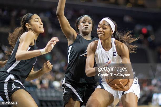 April 08: Charli Collier Barbers Hill H.S. Mont Belvieu, TX defended by Shakira Austin Riverdale Baptist School, Upper Marlboro, MD and Queen Egbo...