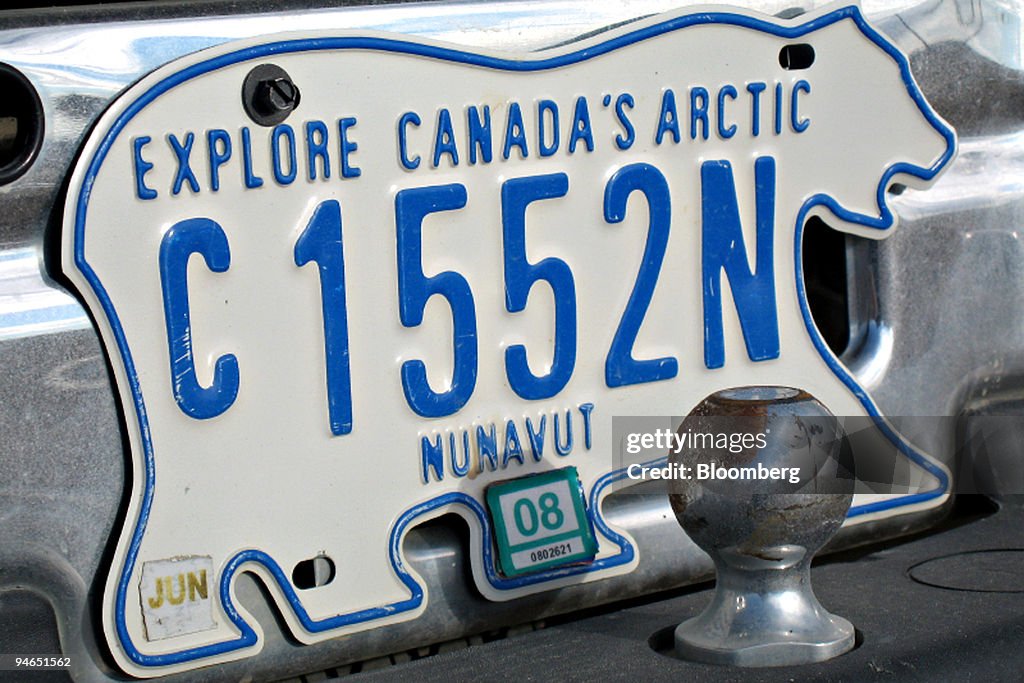 A license plate for Nunavut, Canada's newest territory which