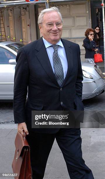 Guido Rossi, Chairman of Telecom Italia SpA arrives at the Parliament building in Rome, Italy, Wednesday, September 27, 2006. Rossi is scheduled to...