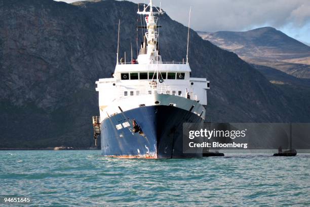 The expedition cruise ship Lyubov Orlova is anchored in Pangnirtung Fjord, Nunavut, Canada, on Aug. 19, 2007. While comfortable Caribbean cruises...