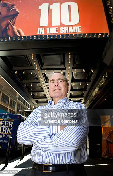 Todd Haimes, artistic director for the Roundabout Theatre Company, poses in front of Studio 54, where "110 In the Shade" is being performed, in New...