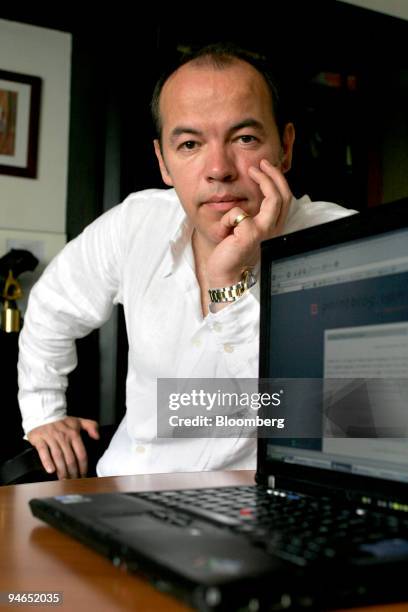 Christophe Ginisty, a media analyst and general manager of pointblog.com., poses in his office in Paris, France, Tuesday, May 9, 2006 France is...